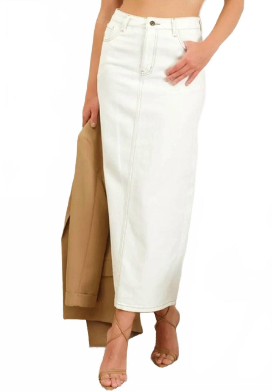 NEW STUDIO BY WORKSHOP wren midi skirt in white